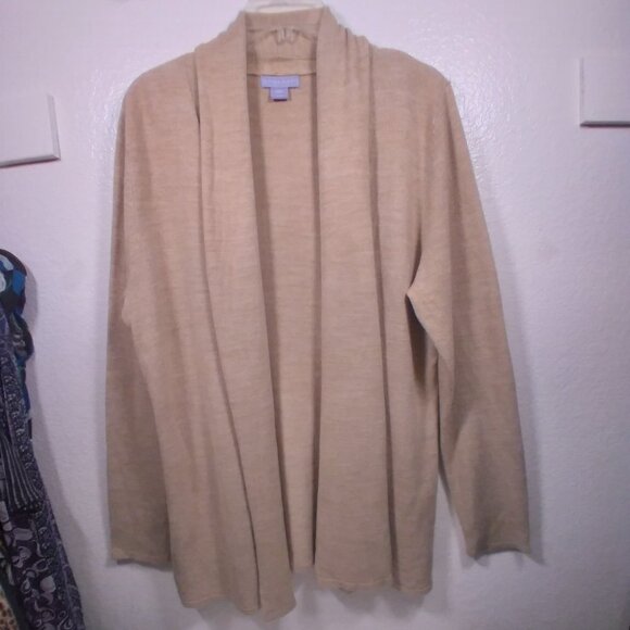 Laura Scott Mid Length Beige Cardigan Sweater 1X - Picture 14 of 14